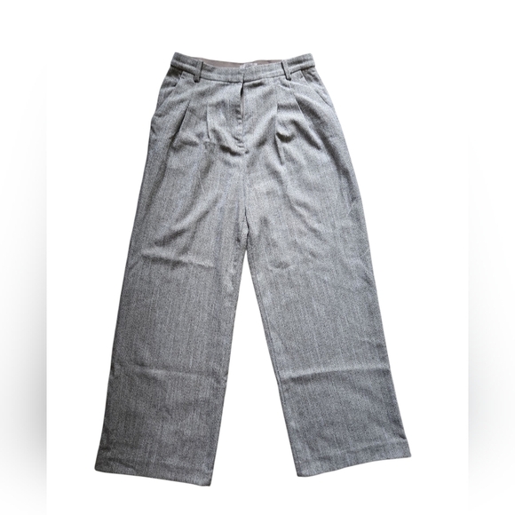 H&M Women's Classic Gray Wide-Leg Pants ~ Size 8 Work Career Academia - Picture 5 of 13